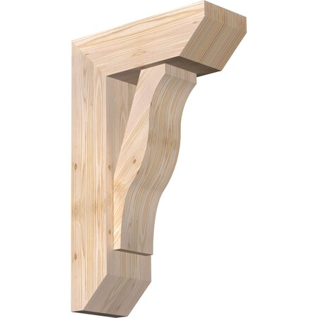Ekena Millwork Funston Slat Smooth Bracket w/ Offset Brace, Douglas Fir, 7 1/2"W x 20"D x 32"H BKT0806X20X32FST06SDF